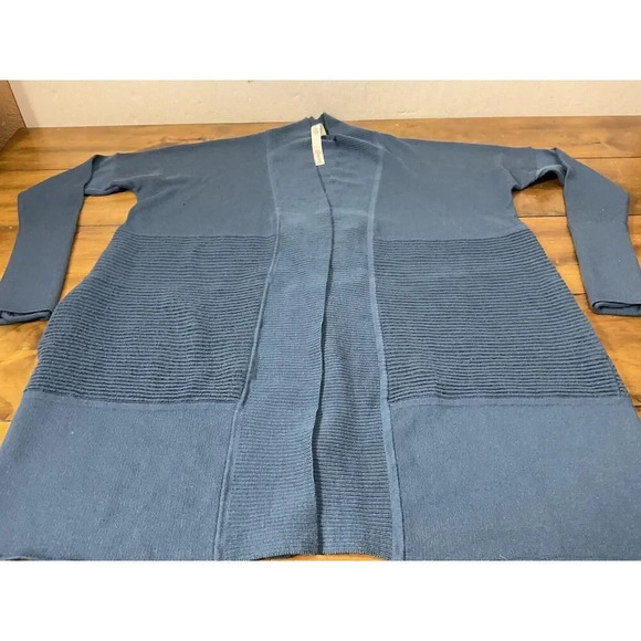Lululemon Merino Wool Sit In Lotus Wrap II Cardigan Sweater Petrol Blue Size 6 - Picture 2 of 9